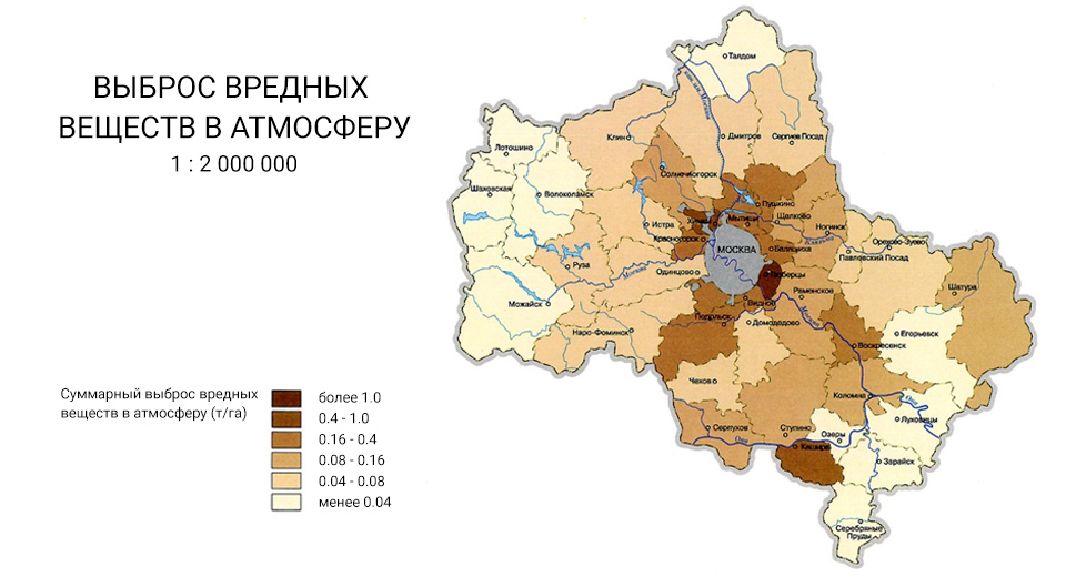 Чистота воздуха в москве карта